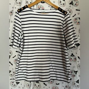 croft & barrow Women's Striped Navy and White Top